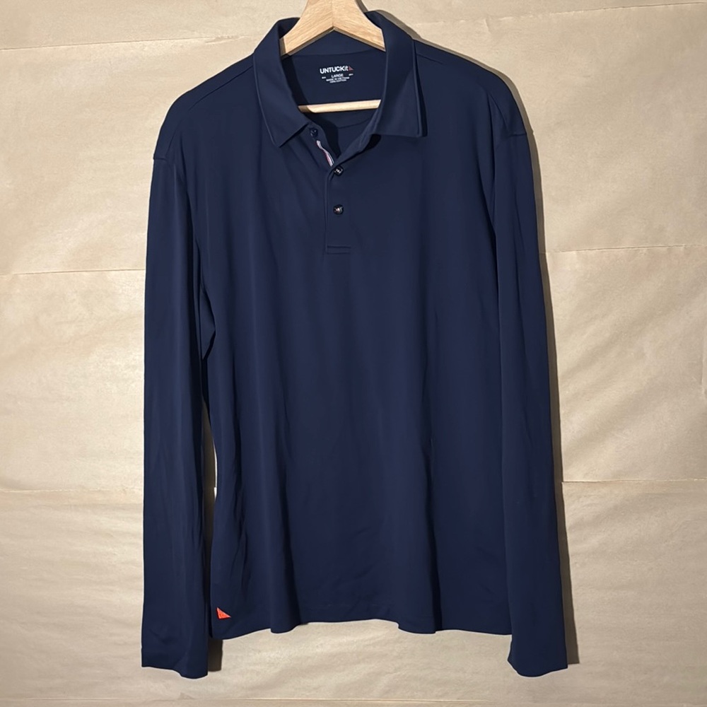 UNTUCKit Blue Long-Sleeve Polo Shirt